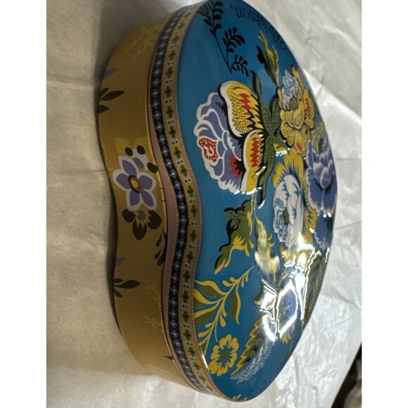 Brighton Jewelry Gift Box Metal Floral Tin Heart Empty Storage 3.5" x 3.5" NEW Y - Picture 6 of 8